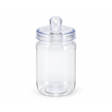 560ml Screw Top Lid Clear Round Plastic Sweet Jar