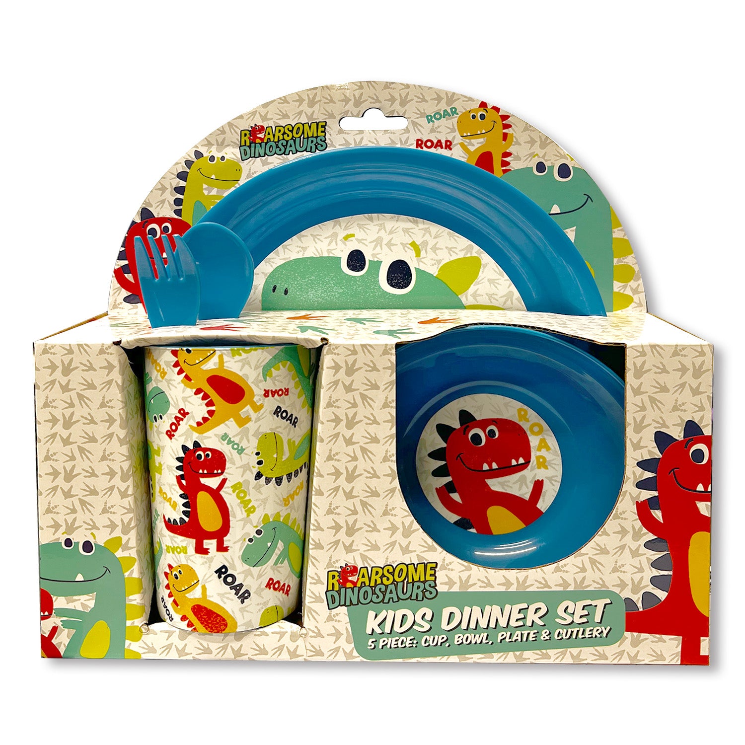 Blue Dinosaurs Dinner Lunch Set for Boys