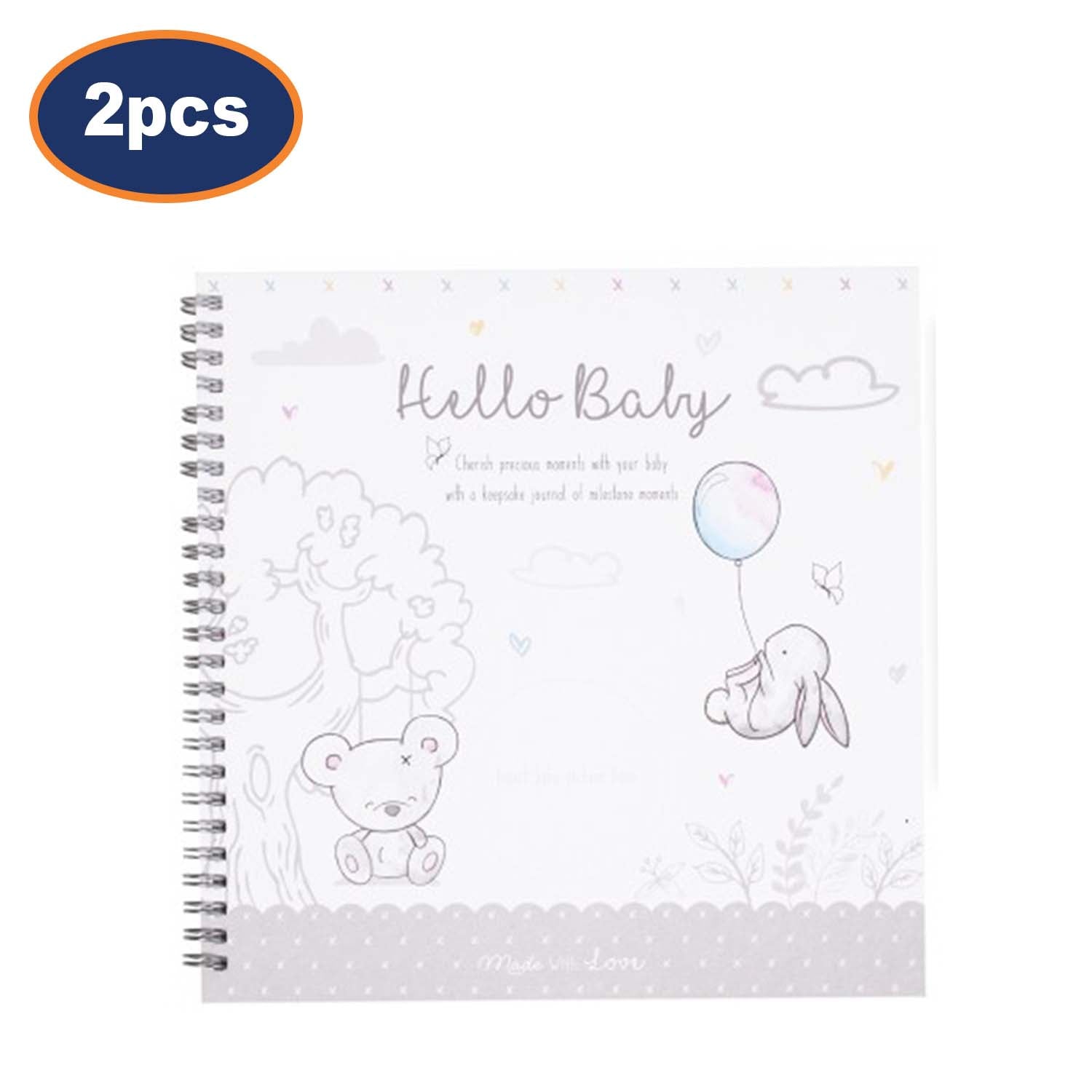 2Pcs Unisex Baby Milestone Memory Book Journal