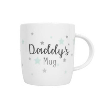 2Pc 360ml White New Bone China Daddy & Mummy Print Coffee Mug Set