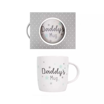 2Pc 360ml White New Bone China Daddy & Mummy Print Coffee Mug Set