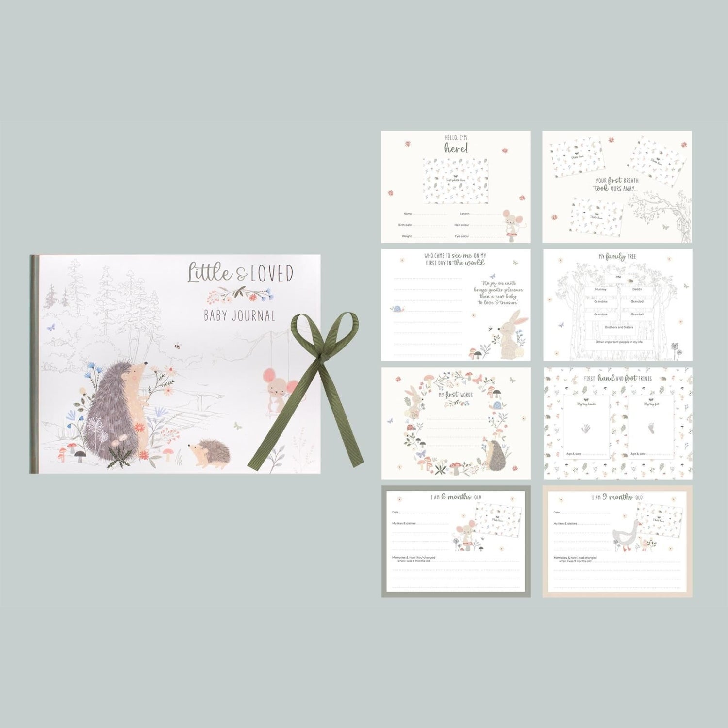 24x18cm Animal Print Baby Record Book from the Hugs & Kisses