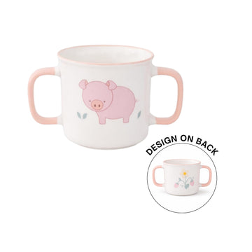 190ml Pig Design Pink Double Handled Sippy Cup