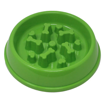 23cm Green Slow Feeding Pet Bowl With Non Slip Base