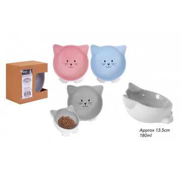 Blue Cat Bowl Kitten Face Design