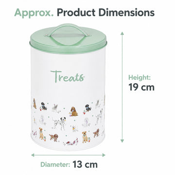 13x19cm Tin Pet Treat Canister With Lid