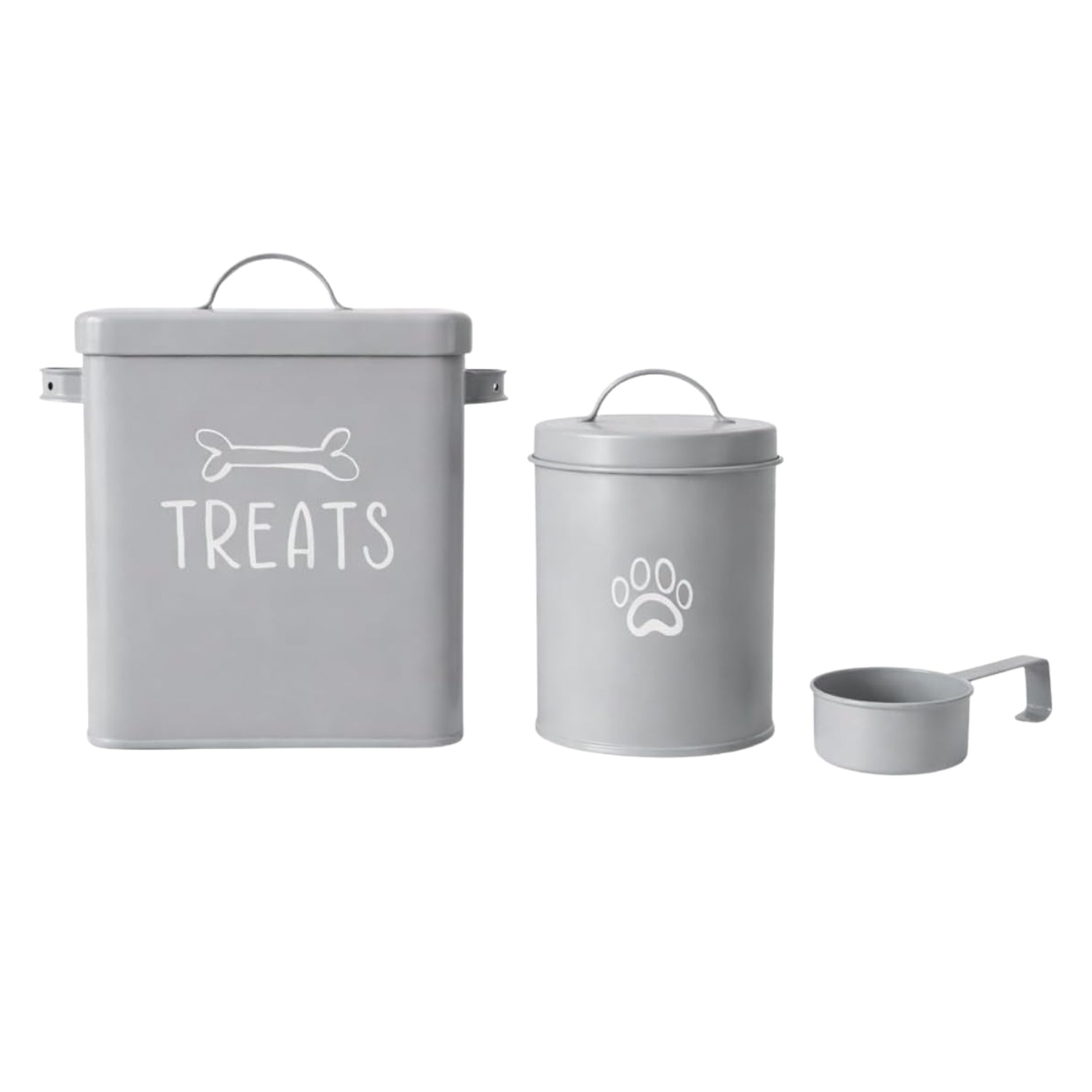 3Pcs Airtight Metal Pet Treat Storage Set with Scoop