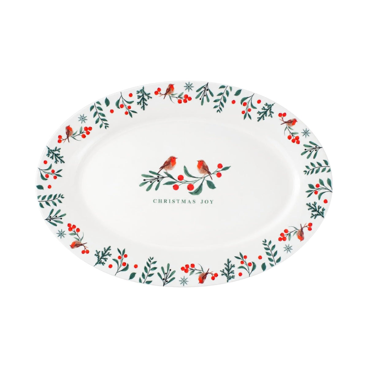 40.5cm Porcelain Christmas Robin Serving Plate