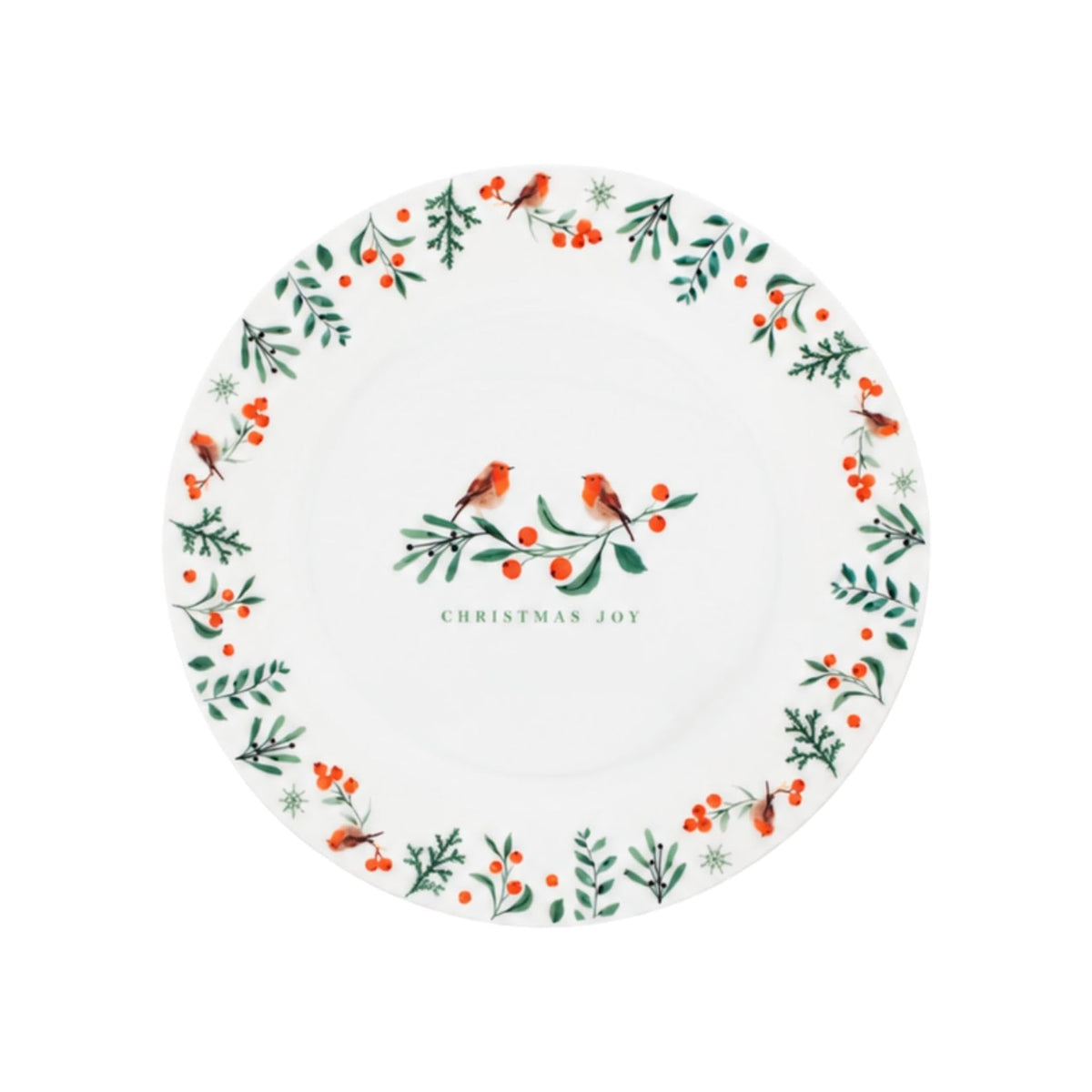 19cm Porcelain Christmas Robin Side Plate