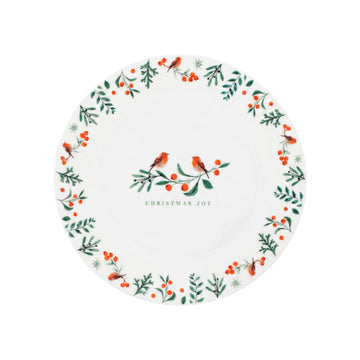 19cm Porcelain Christmas Robin Side Plate