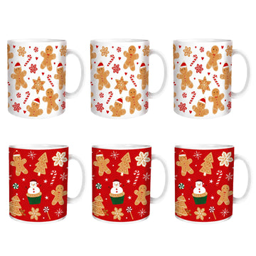 3Pcs 350ml Gingerbread Christmas Coffee Mug