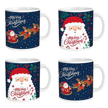 2Pcs 350ml Santa Reindeer Christmas Mug