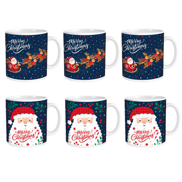 3Pcs 350ml Santa Reindeer Christmas Mug