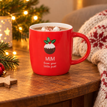 From Your Little Pud Red New China Christmas Mum Mug