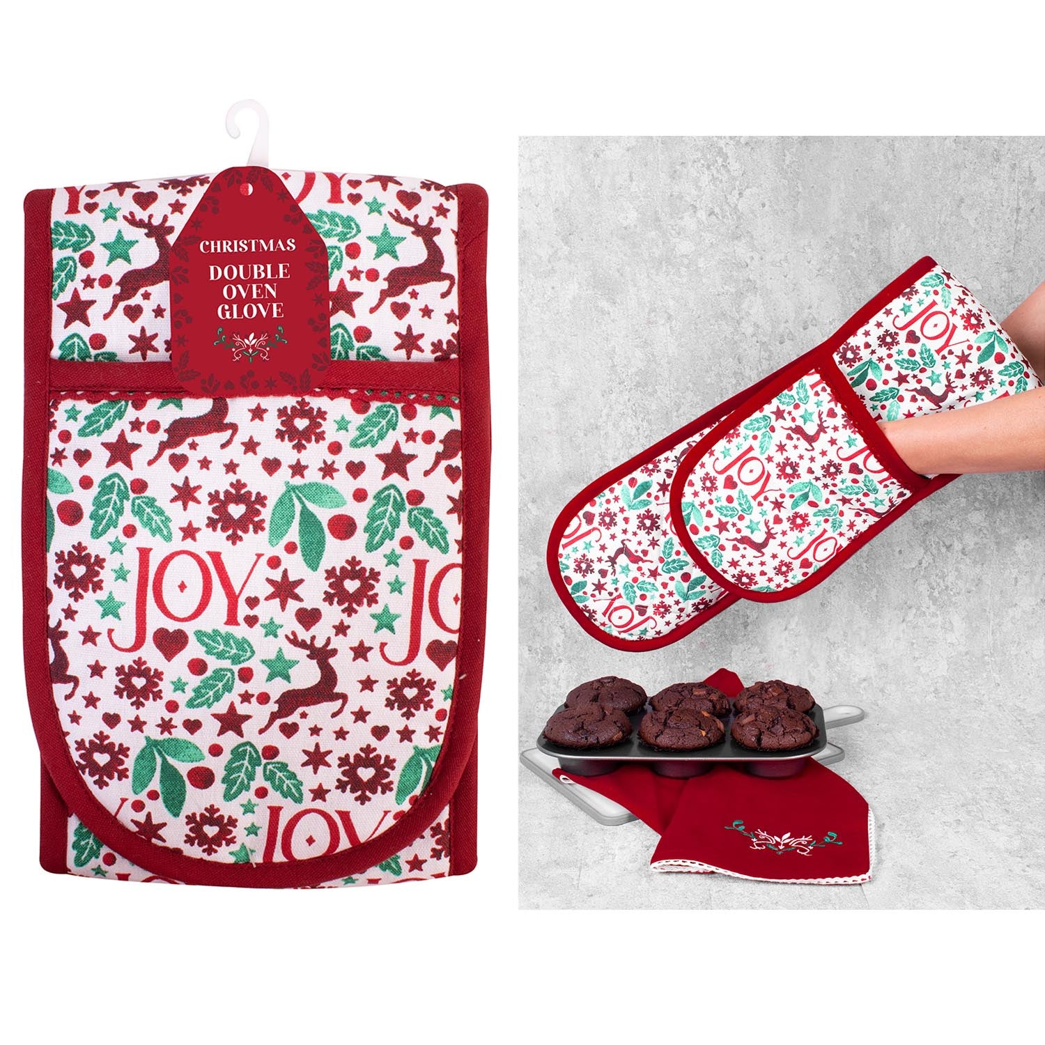 Christmas Joy Double Oven Glove