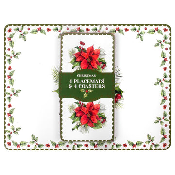 Set Of 4 Christmas Placemats & Coasters