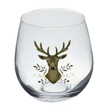 4Pcs 450ml Stag Design Christmas Glass Tumblers Set