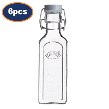 6Pcs Kilner 300ml Clip Top Glass Storage Bottles