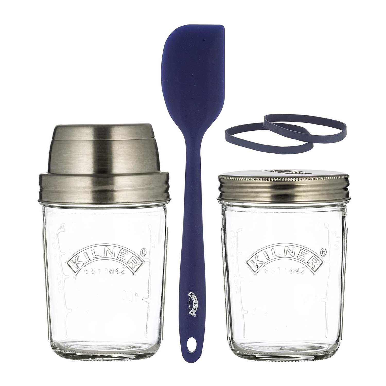 Kilner 2 350ml Glass Jars Sourdough Starter Set