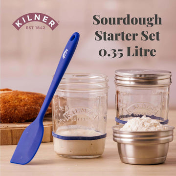 Kilner 2 350ml Glass Jars Sourdough Starter Set