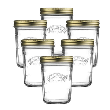 6Pcs Kilner 350ml Wide Mouth Canning Glass Jars