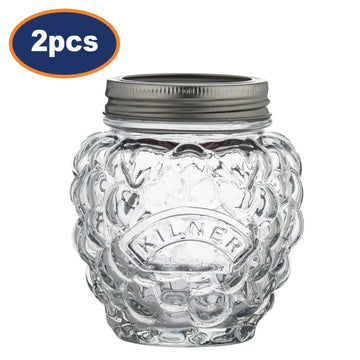 2Pcs Kilner 400ml Airtight Berry Fruit Design Glass Storage Jar