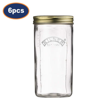 6Pcs Kilner 1000ml Glass Airtight Preserving Jar Large