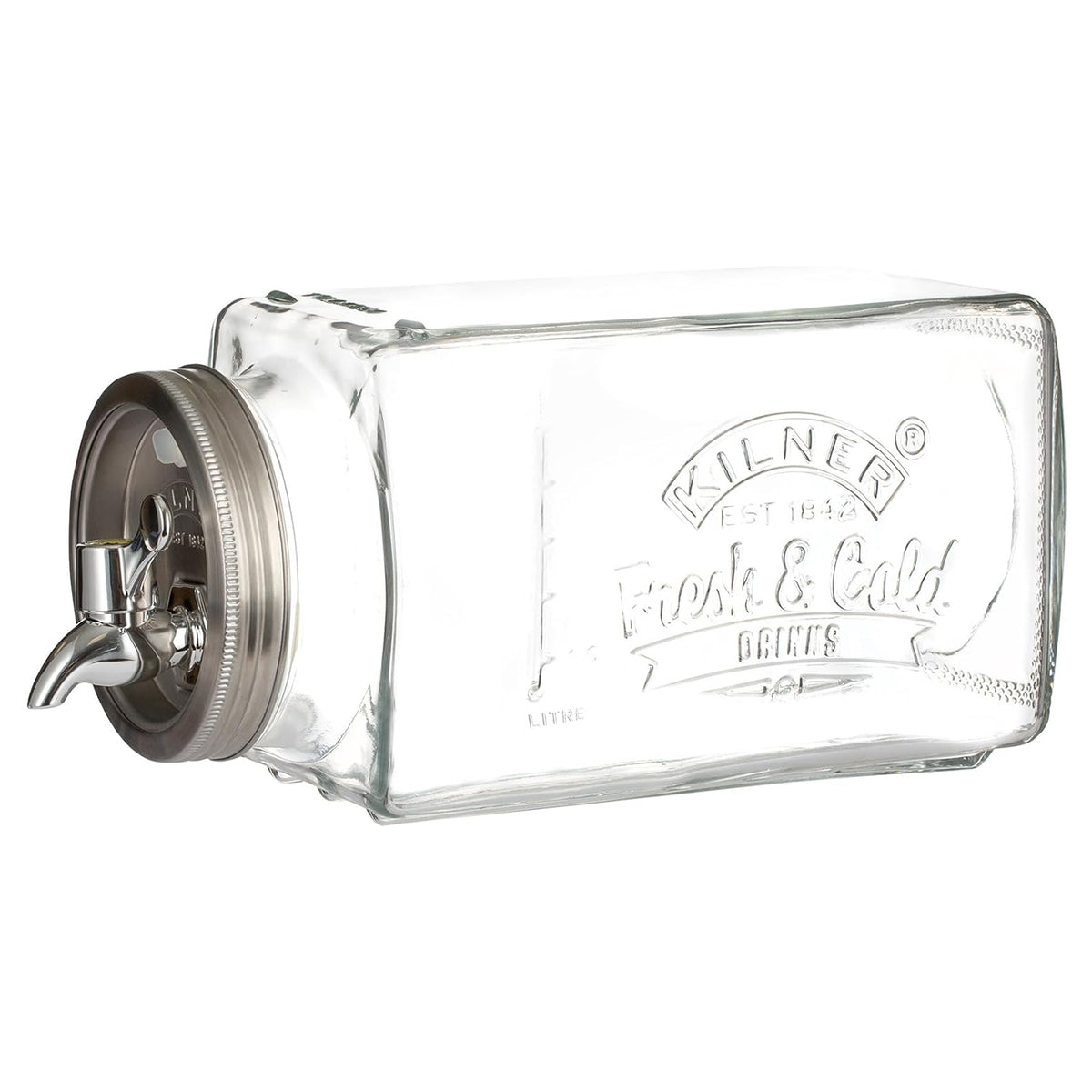 Kilner 3L Glass Drinks Dispenser For Fridge With Tap