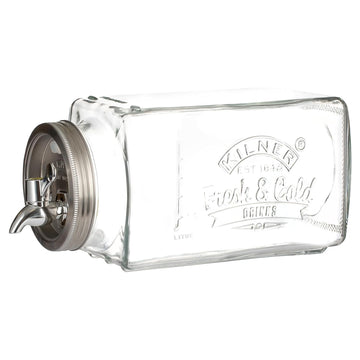 Kilner 3L Glass Drinks Dispenser For Fridge With Tap