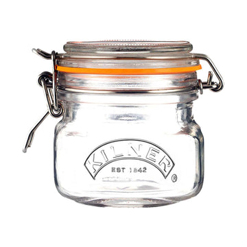 2Pcs Kilner 250ml Square Clip Top Glass Storage Jars