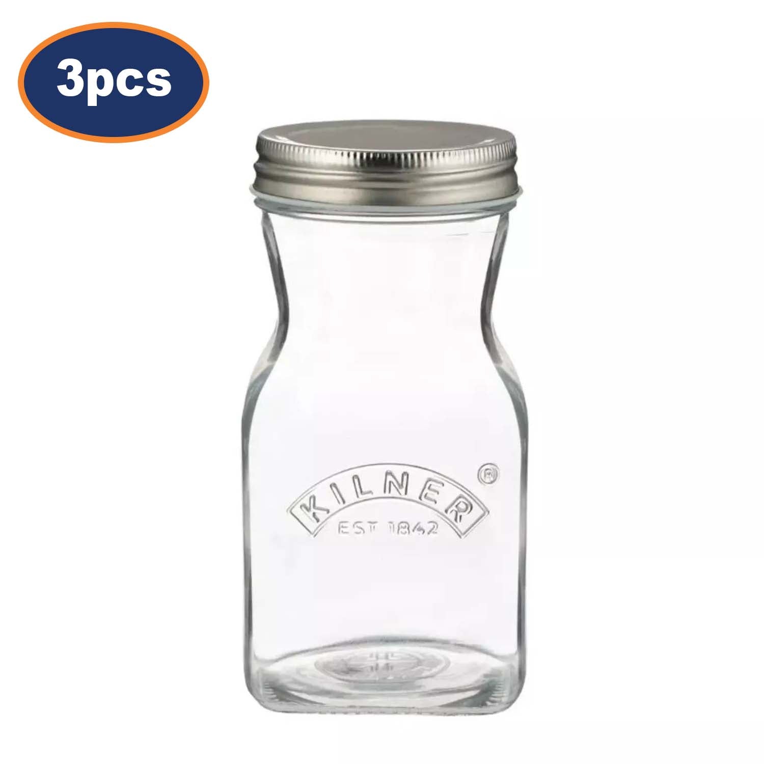 3Pcs Kilner 500ml Glass Juice & Sauce Airtight Bottle