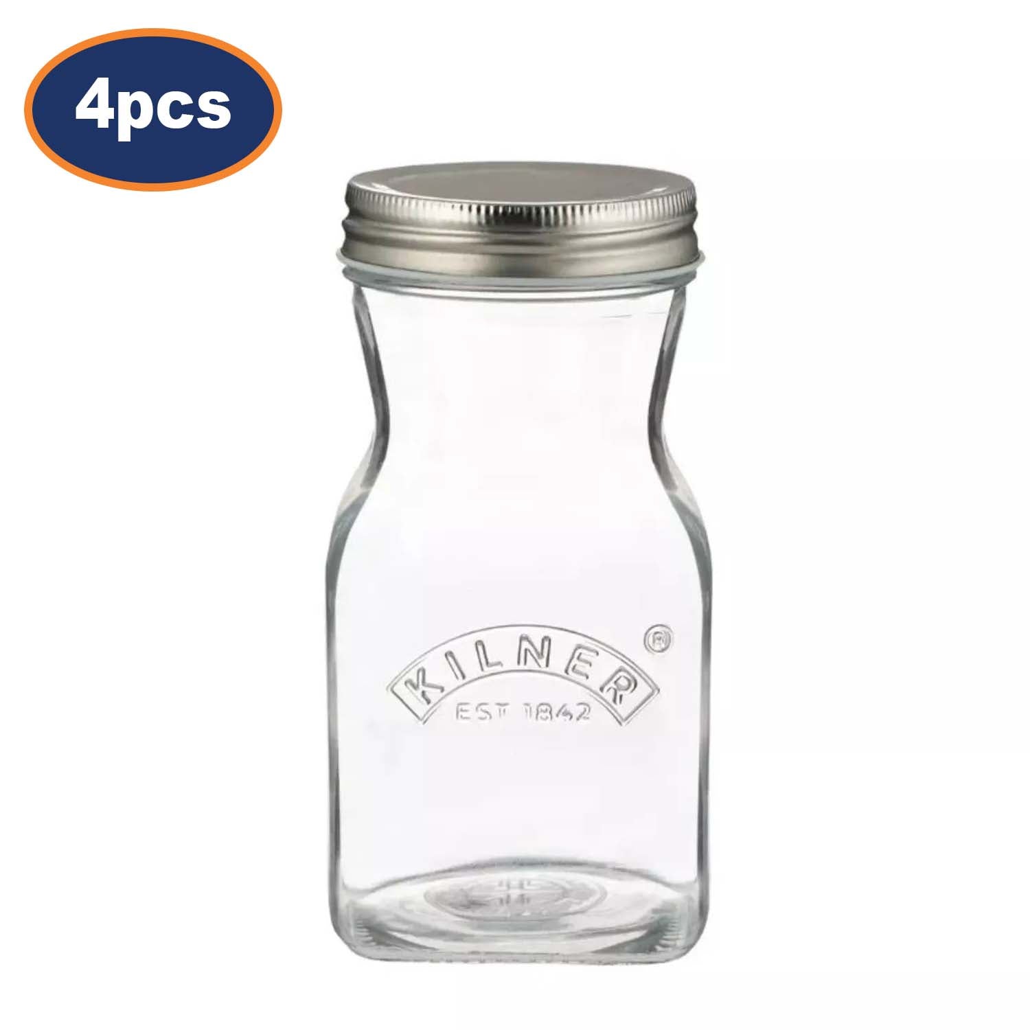 4Pcs Kilner 500ml Glass Juice & Sauce Airtight Bottle