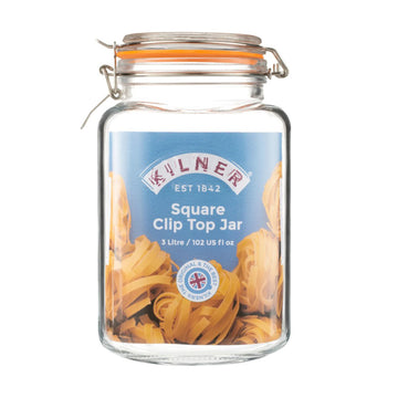 Kilner 3L Square Clip Top Glass Storage Jar