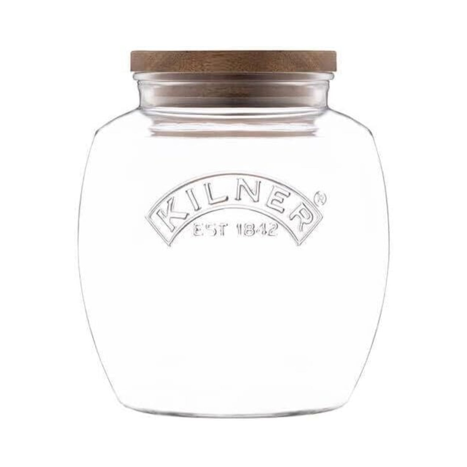 2L Glass Storage Jar With Airtight Wooden Lid