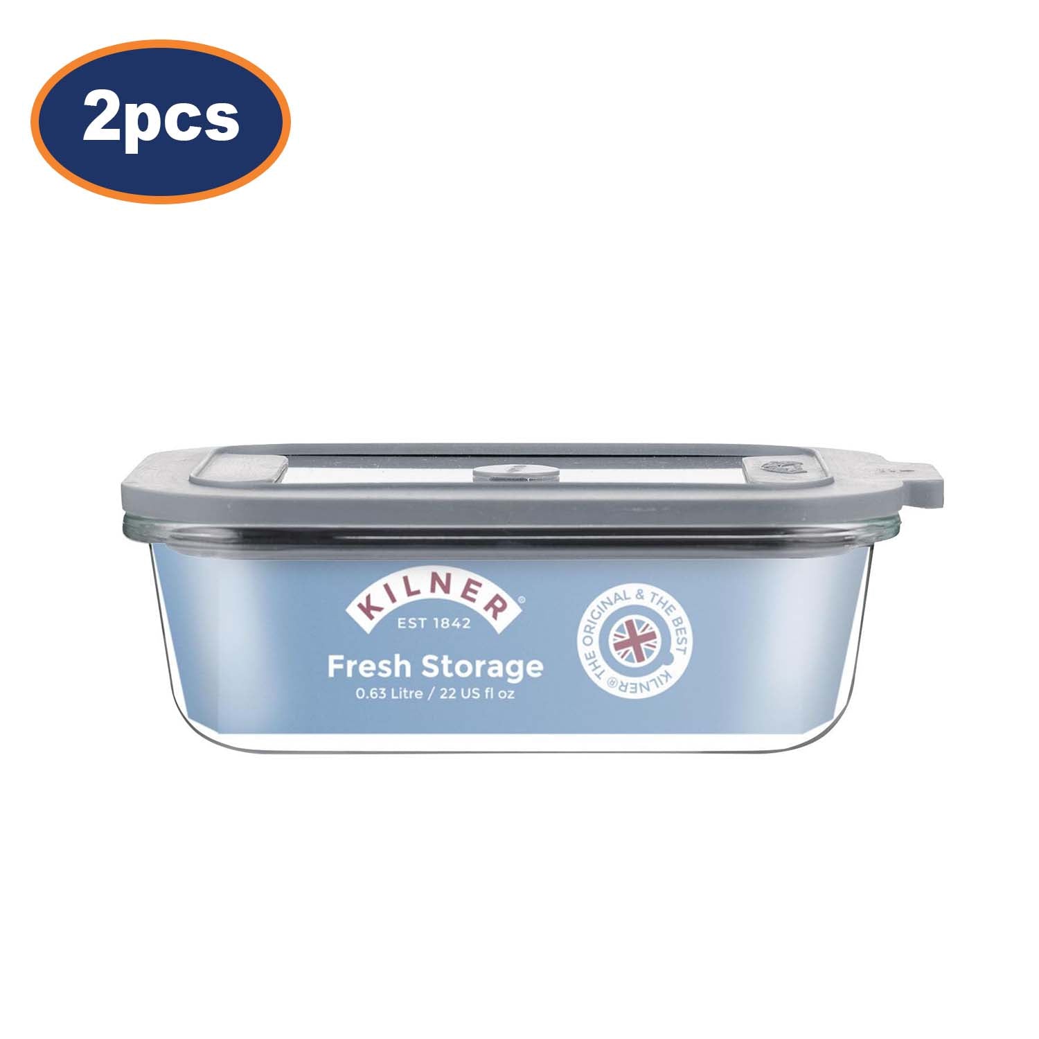 2Pcs Kilner 0.63L Fresh Storage Container
