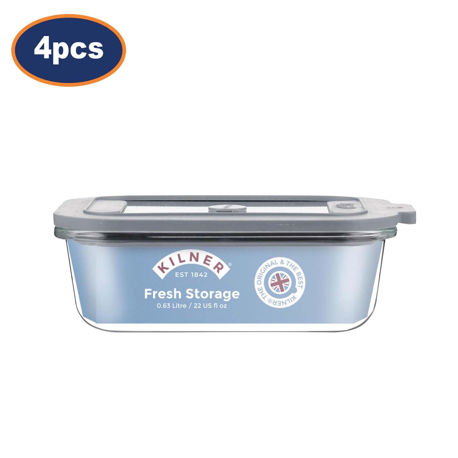4Pcs Kilner 0.63L Fresh Storage Container