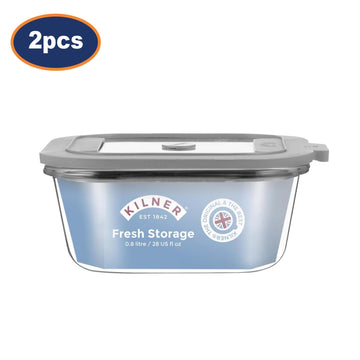 2Pcs Kilner 800ml Square Fresh Food Storage Container