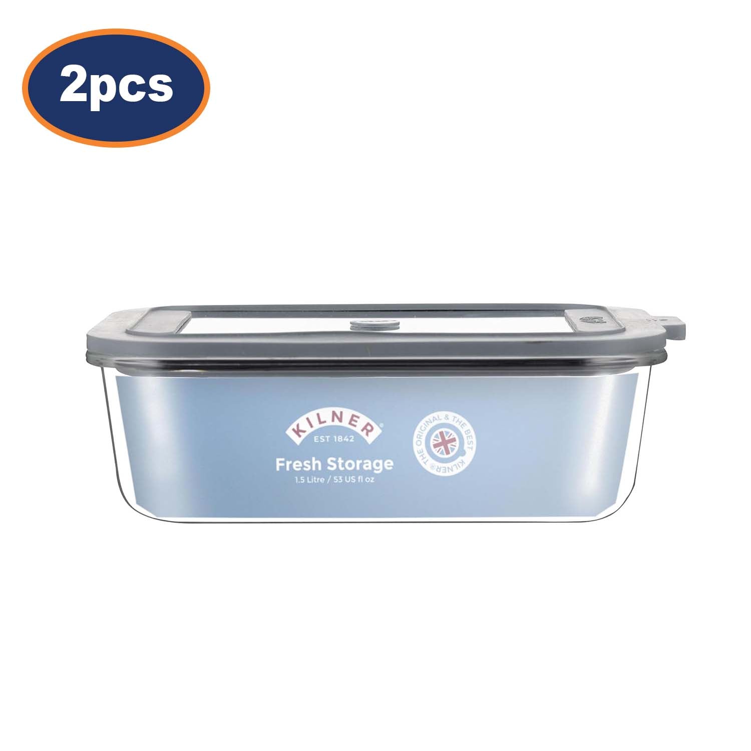 2Pcs Kilner 1.5L Fresh Storage Container