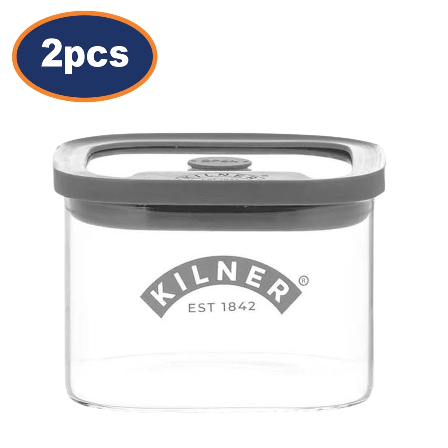 2Pcs Kilner Fresh 500ml Glass Storage Jar