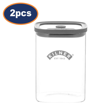 2Pcs Kilner Fresh 1L Glass Storage Jar