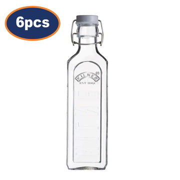 6Pcs 600ml Clip Top Airtight Seal Kilner Glass Bottle