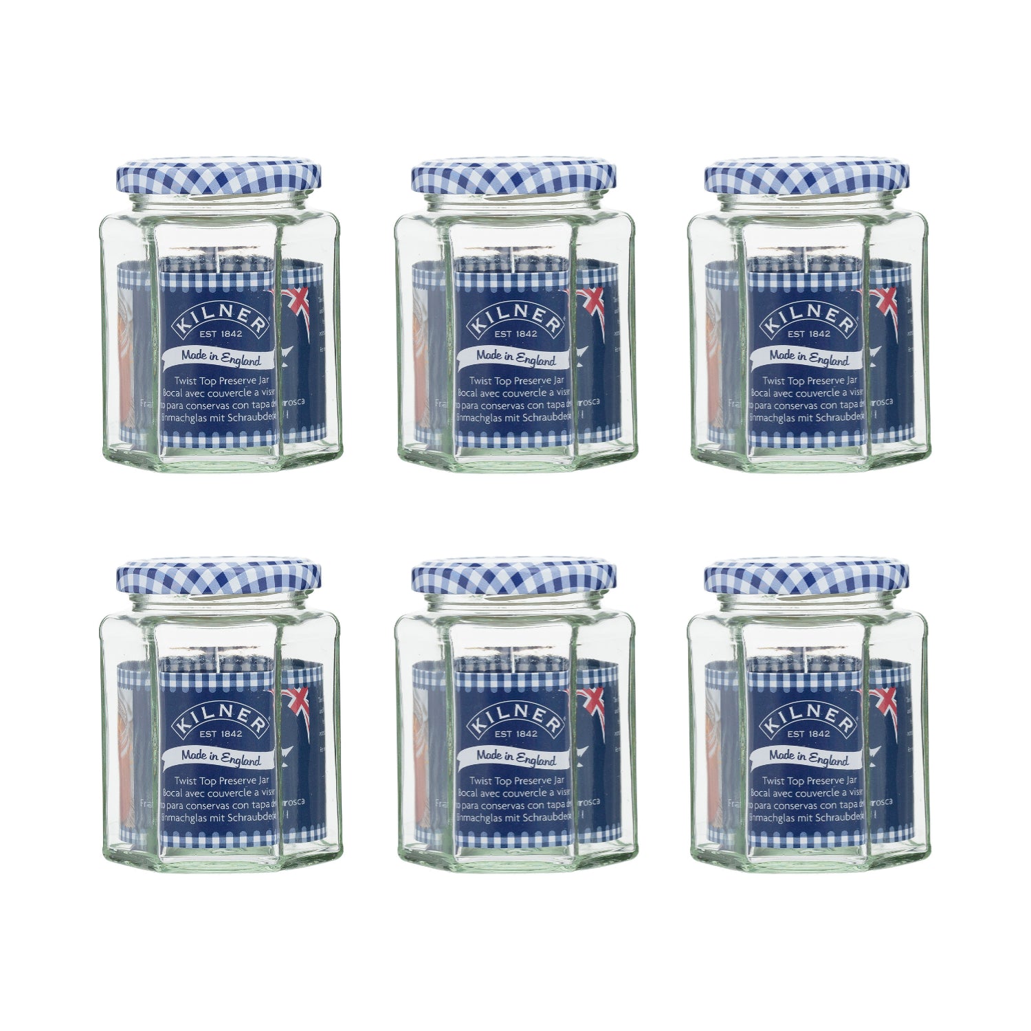 6pcs Round 500ml Kilner Glass Storage Jar