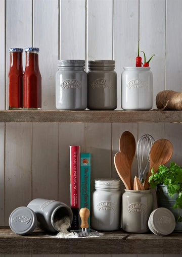 3pcs 600ml Kilner Morning Mist Push Top Ceramic Jar