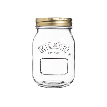 Kilner 500ml Metal Screw Top Lid Clear Glass Storage Jar