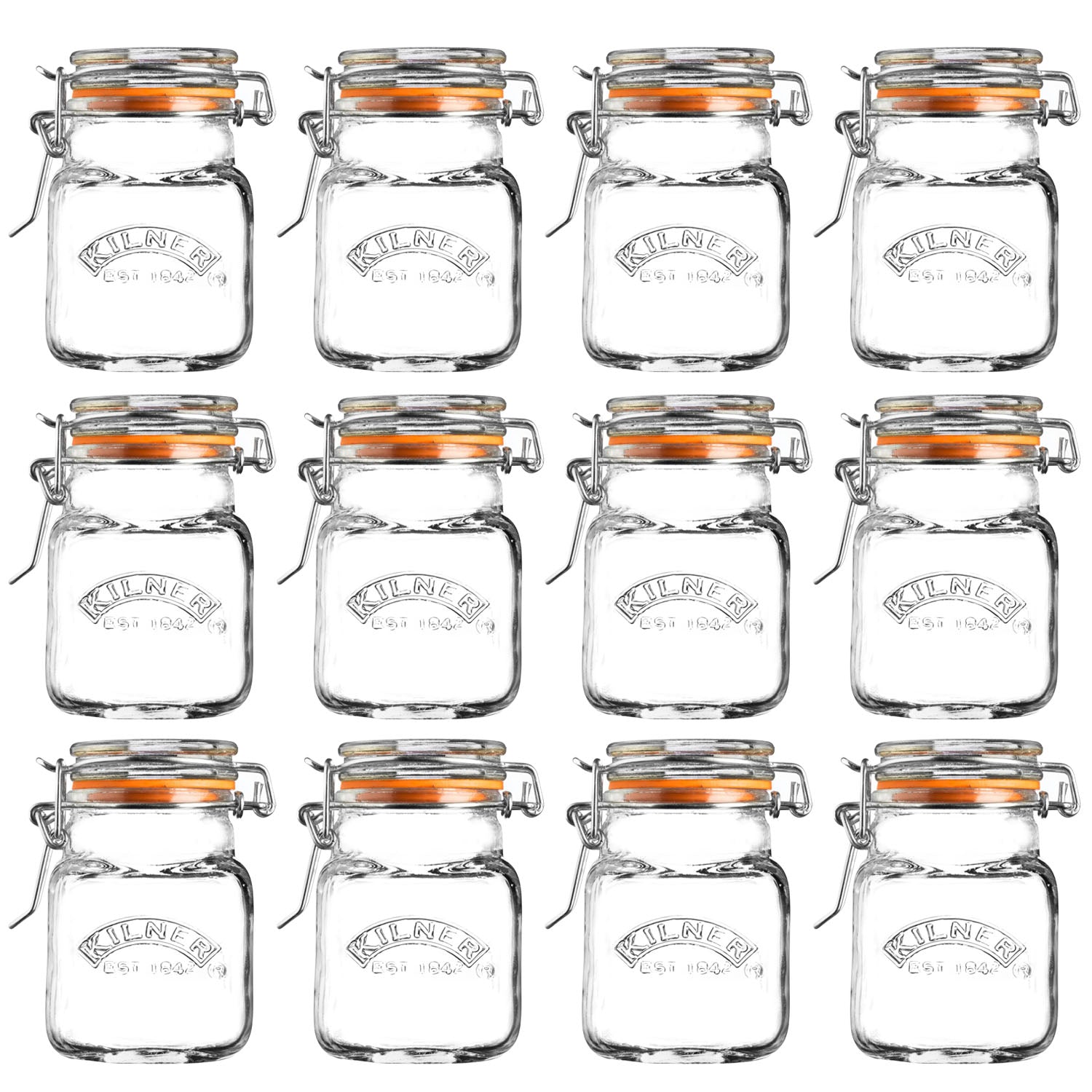 12Pcs Kilner 70ml Clip Top Glass Storage Jars