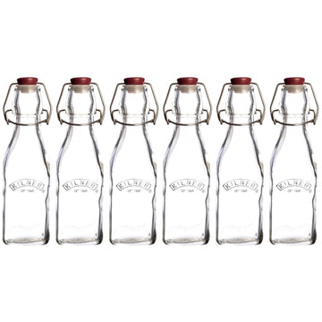 6Pcs Kilner 250ml Clip Top Glass Condiment Bottles