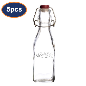 5Pcs Kilner 250ml Clip Top Glass Condiment Bottles