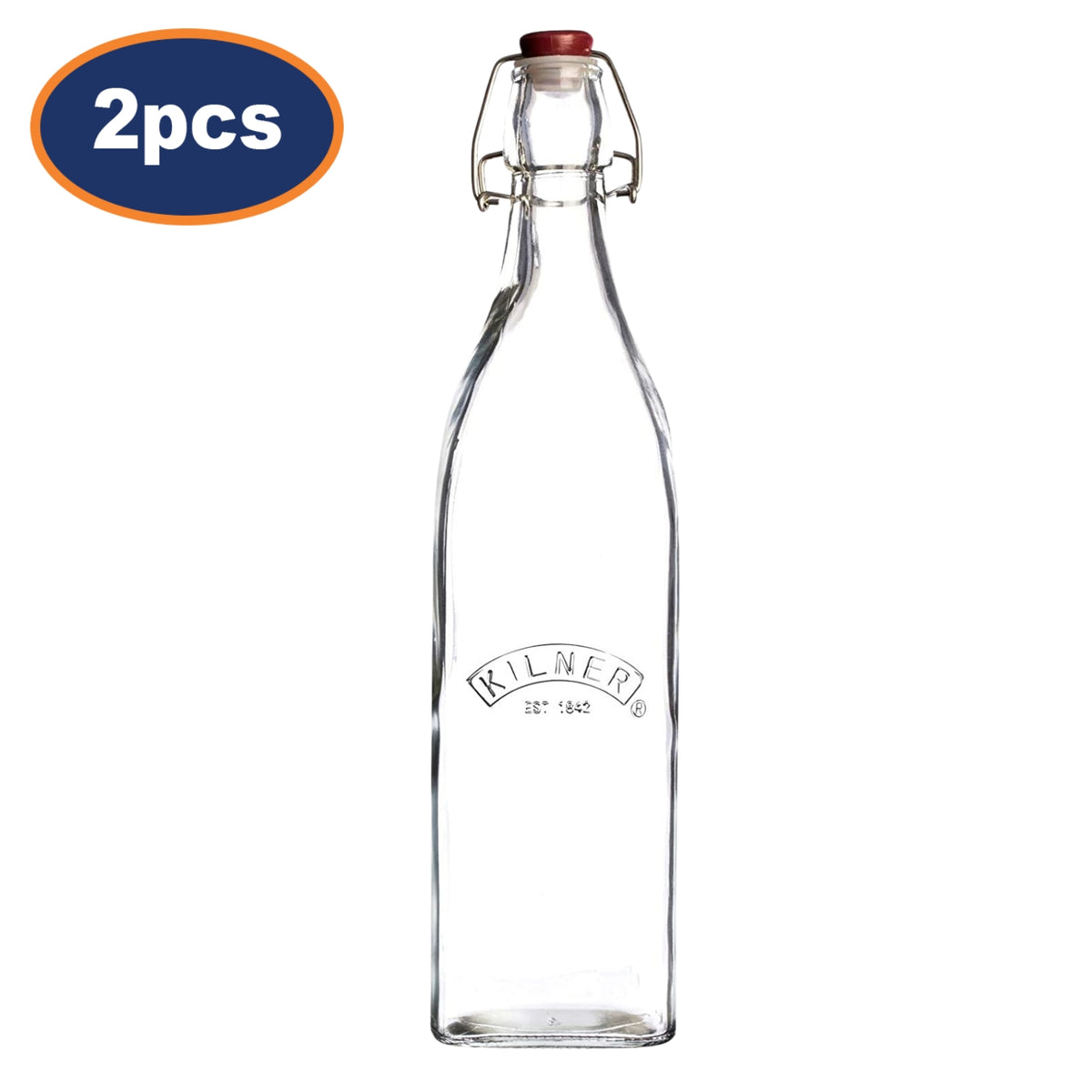 2Pcs Kilner 550ml Swing Top Glass Condiment Bottles