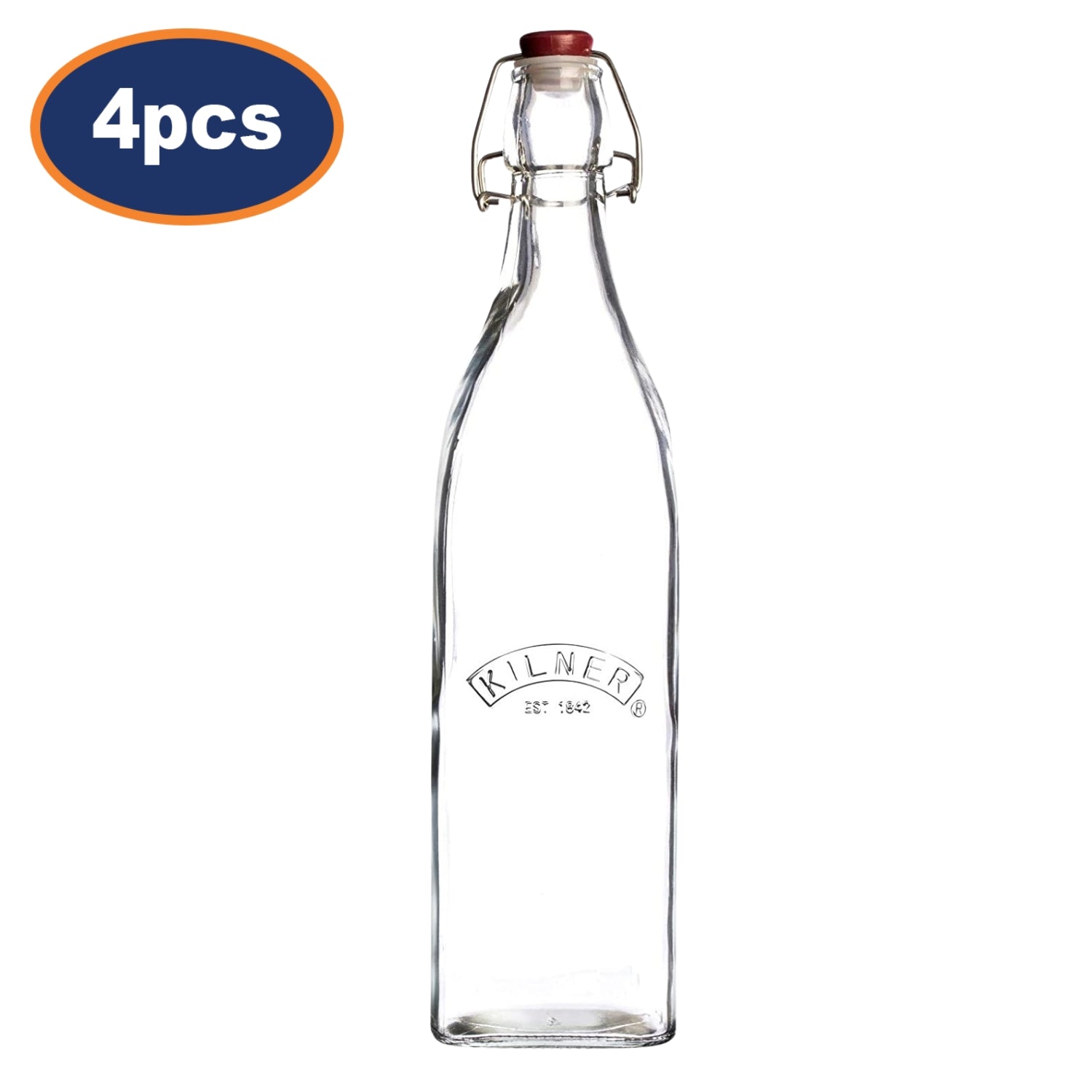 4Pcs Kilner 550ml Swing Top Glass Condiment Bottles