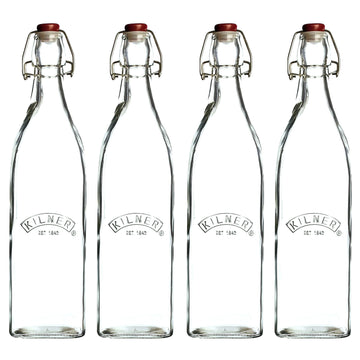 4Pcs Kilner 550ml Swing Top Glass Condiment Bottles
